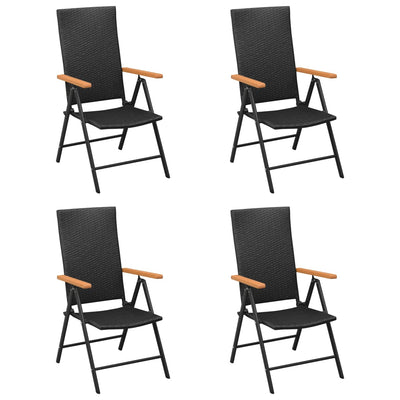 Garden Chairs 4 pcs Poly Rattan Black Payday Deals