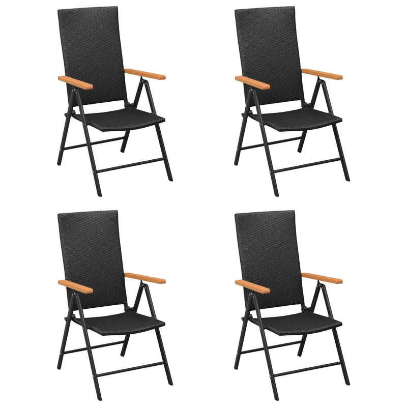 Garden Chairs 4 pcs Poly Rattan Black Payday Deals