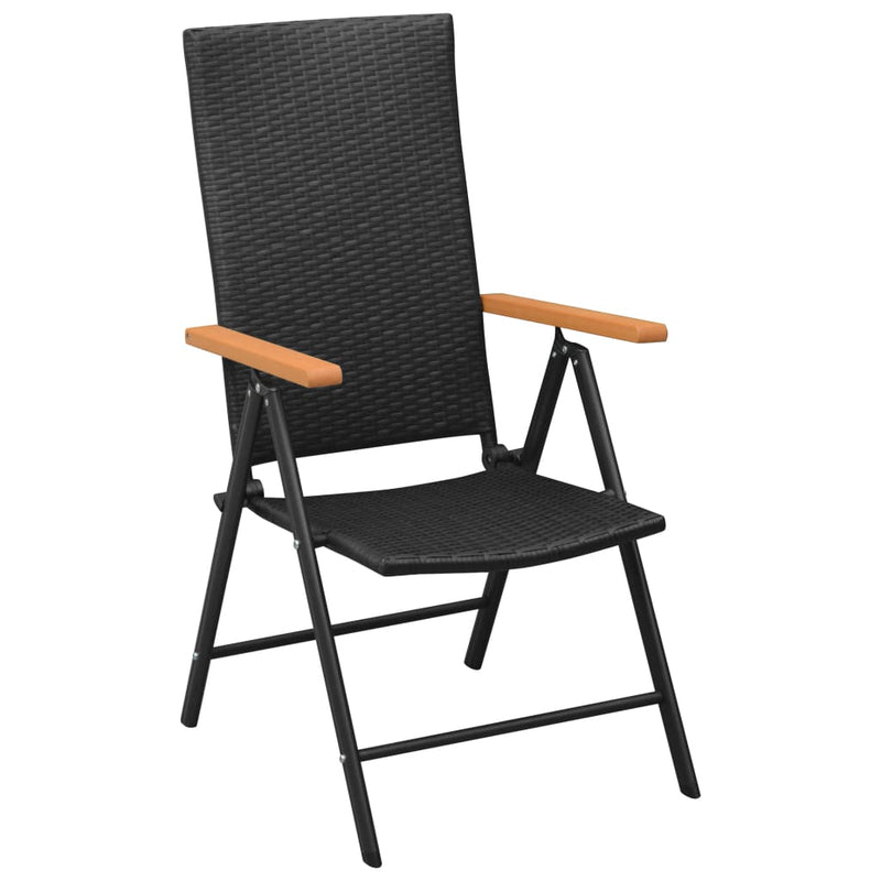 Garden Chairs 4 pcs Poly Rattan Black Payday Deals