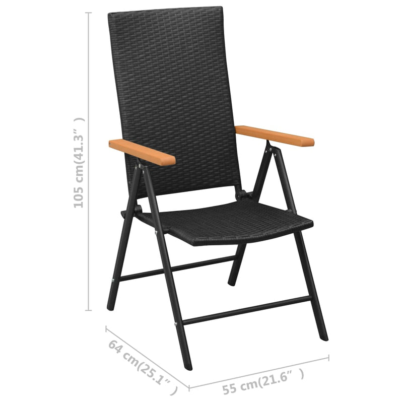 Garden Chairs 4 pcs Poly Rattan Black Payday Deals