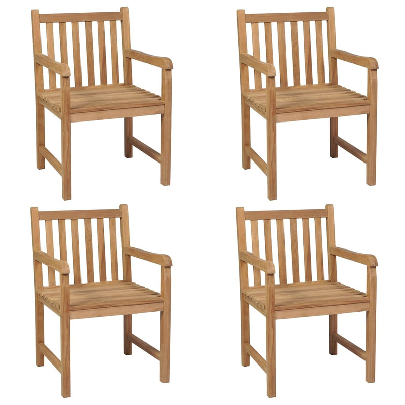 Garden Chairs 4 pcs with Anthracite Cushions Solid Teak Wood Payday Deals