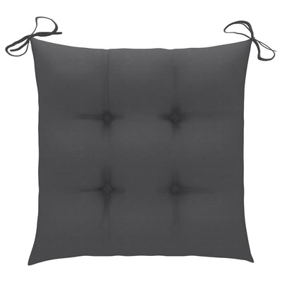 Garden Chairs 4 pcs with Anthracite Cushions Solid Teak Wood Payday Deals