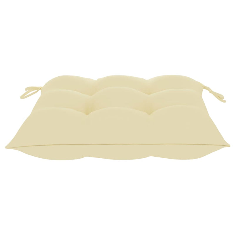 Garden Chairs 4 pcs with Cream White Cushions Solid Teak Wood Payday Deals