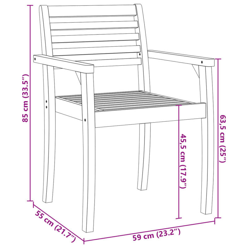 Garden Chairs 6 pcs 59x55x85 cm Solid Wood Acacia Payday Deals