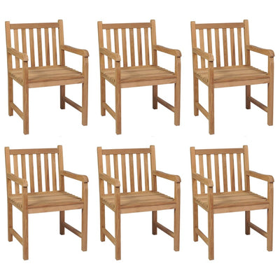 Garden Chairs 6 pcs with Anthracite Cushions Solid Teak Wood Payday Deals