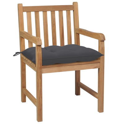 Garden Chairs 6 pcs with Anthracite Cushions Solid Teak Wood Payday Deals