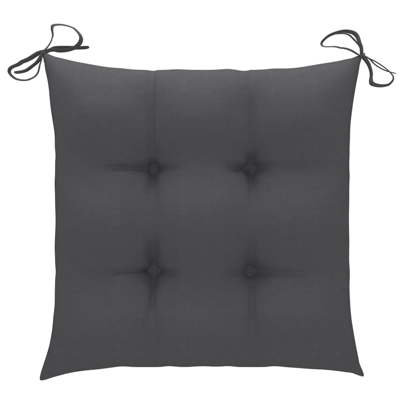 Garden Chairs 6 pcs with Anthracite Cushions Solid Teak Wood Payday Deals