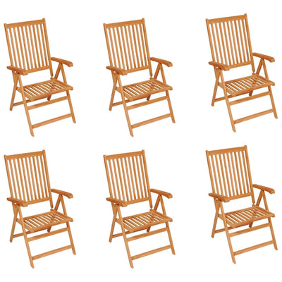 Garden Chairs 6 pcs with Anthracite Cushions Solid Teak Wood Payday Deals