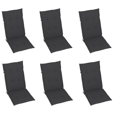 Garden Chairs 6 pcs with Anthracite Cushions Solid Teak Wood Payday Deals