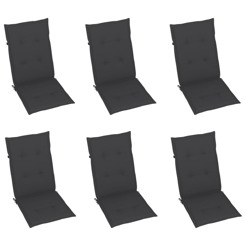 Garden Chairs 6 pcs with Anthracite Cushions Solid Teak Wood Payday Deals