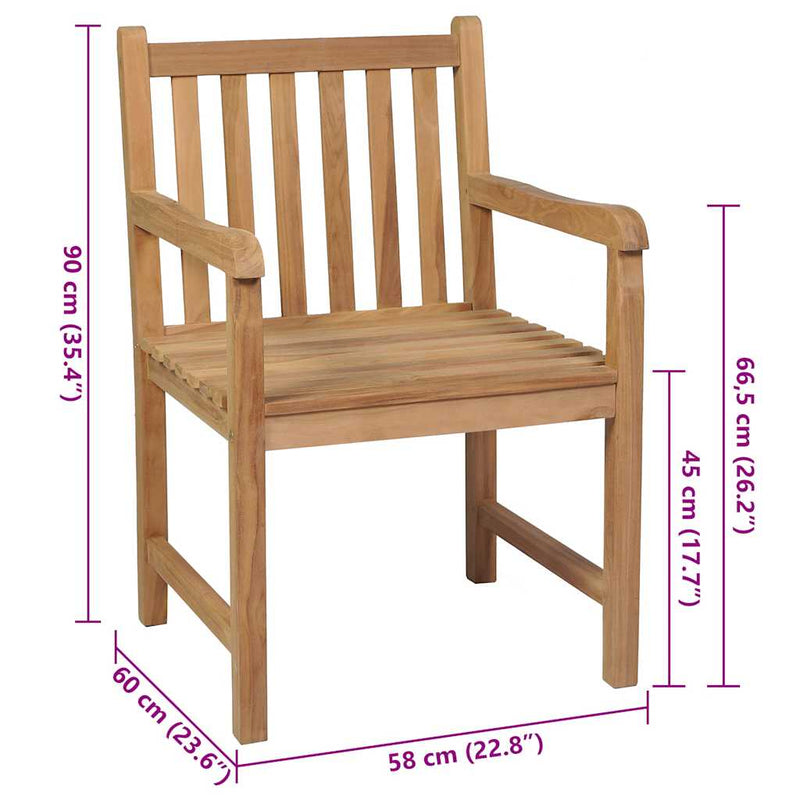 Garden Chairs 6 pcs with Anthracite Cushions Solid Teak Wood Payday Deals
