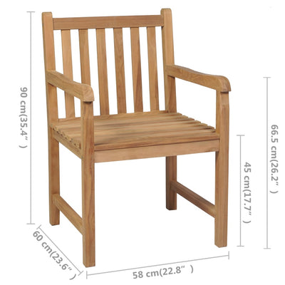 Garden Chairs 6 pcs with Cream Cushions Solid Teak Wood Payday Deals