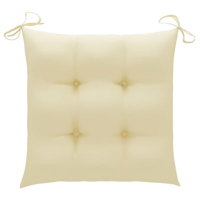 Garden Chairs 6 pcs with Cream White Cushions Solid Teak Wood Payday Deals