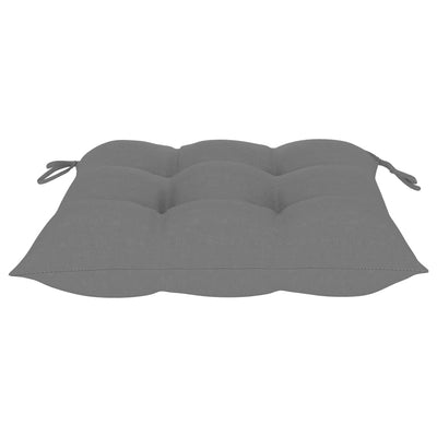 Garden Chairs 8 pcs with Grey Cushions Solid Teak Wood Payday Deals