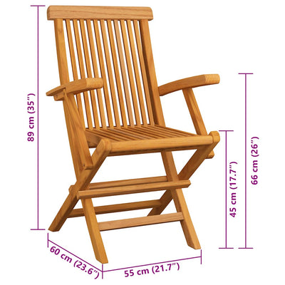 Garden Chairs with Anthracite Cushions 2 pcs Solid Teak Wood Payday Deals