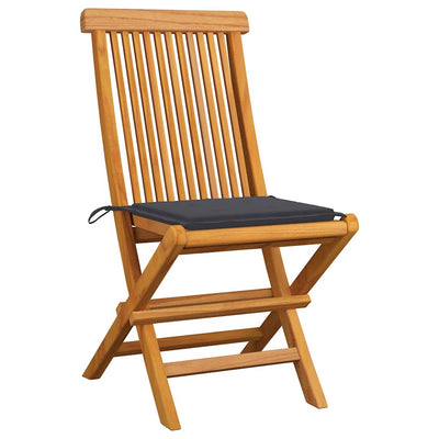 Garden Chairs with Anthracite Cushions 8 pcs Solid Teak Wood Payday Deals
