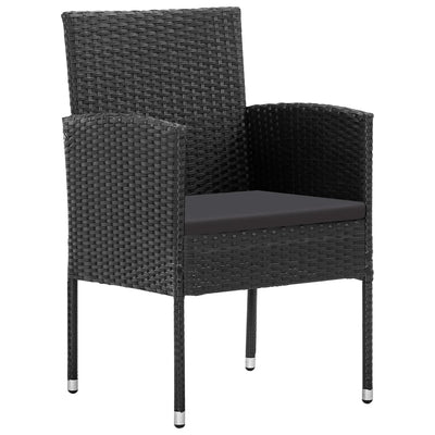 Garden Chairs with Black Cushions 4 pcs Black Poly Rattan Payday Deals