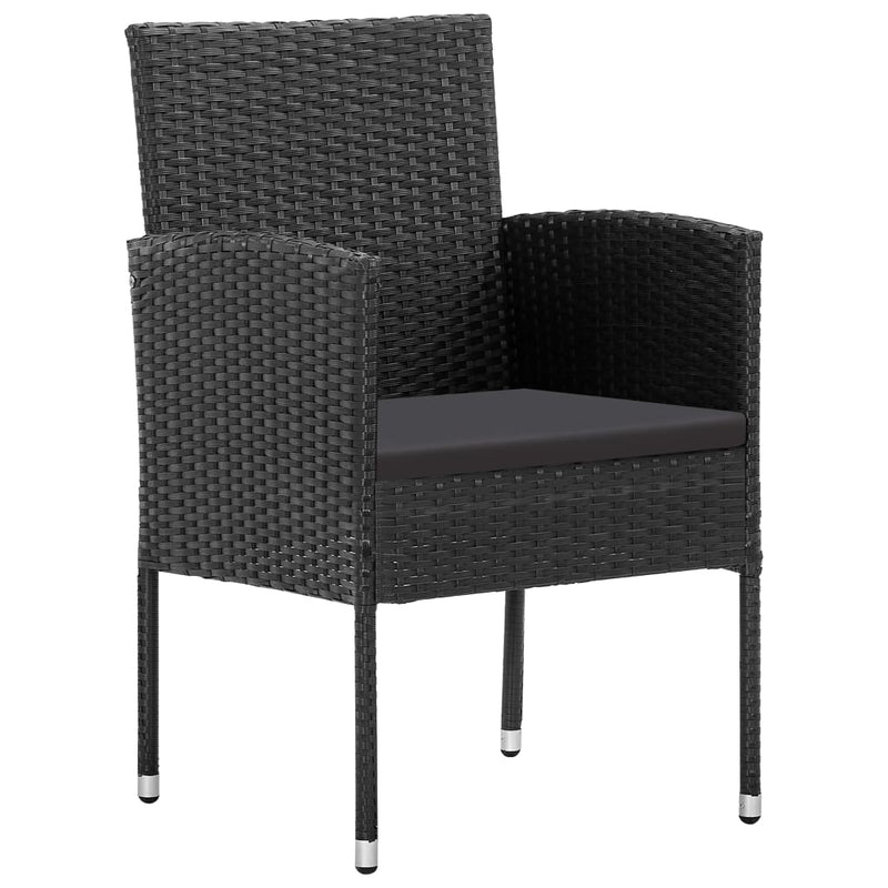 Garden Chairs with Black Cushions 4 pcs Black Poly Rattan Payday Deals