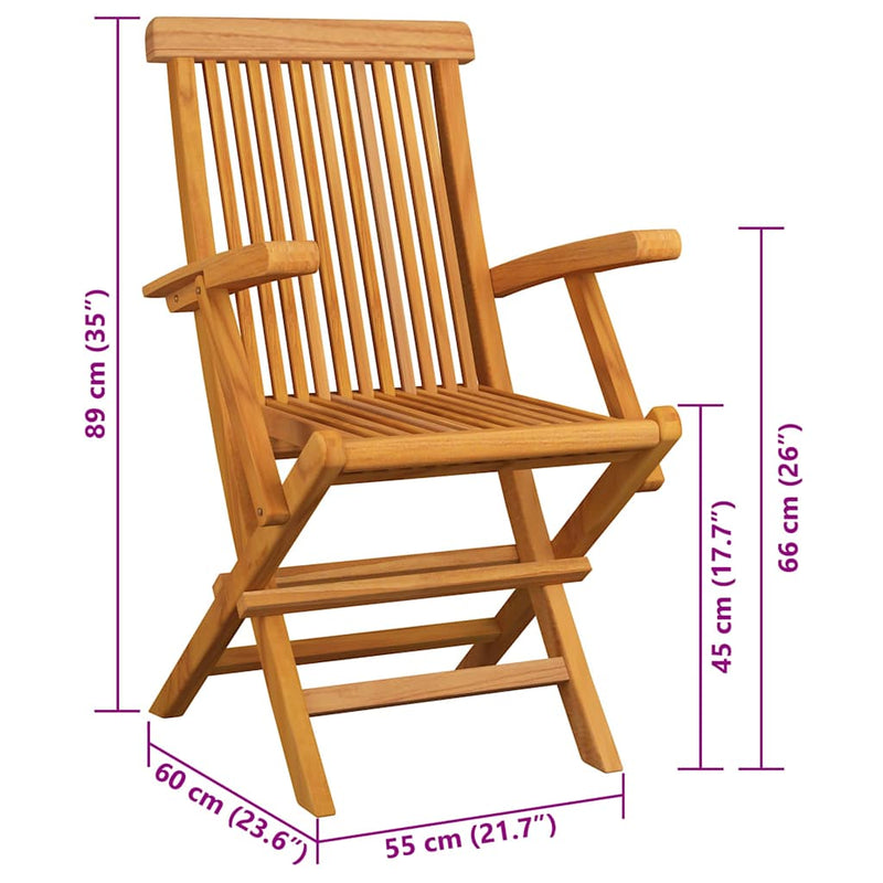 Garden Chairs with Cream Cushions 3 pcs Solid Teak Wood Payday Deals