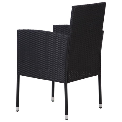 Garden Chairs with Cream White Cushions 2 pcs Black Poly Rattan Payday Deals