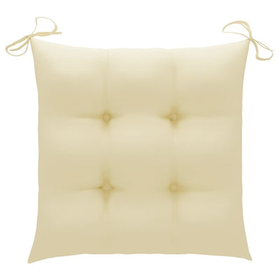 Garden Chairs with Cream White Cushions 2 pcs Solid Teak Wood Payday Deals