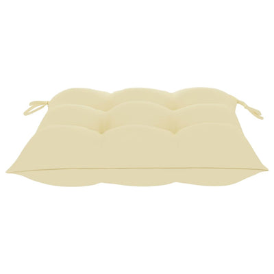 Garden Chairs with Cream White Cushions 2 pcs Solid Teak Wood Payday Deals