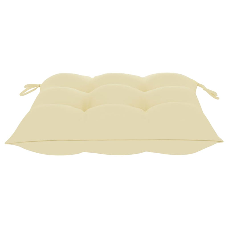 Garden Chairs with Cream White Cushions 2 pcs Solid Teak Wood Payday Deals