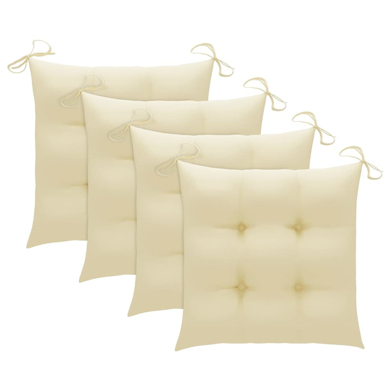 Garden Chairs with Cream White Cushions 3 pcs Solid Teak Wood Payday Deals