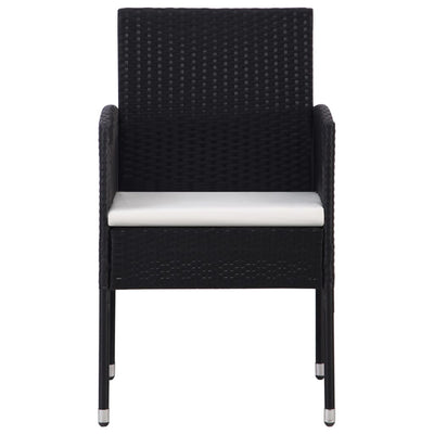 Garden Chairs with Cream White Cushions 4 pcs Black Poly Rattan Payday Deals