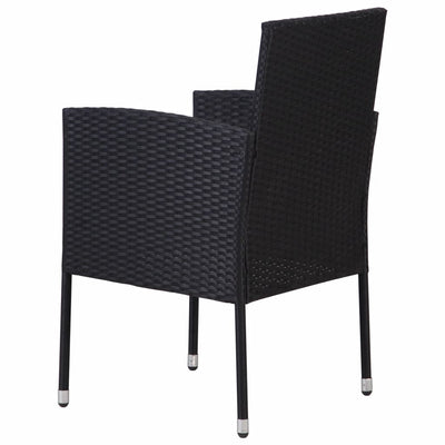 Garden Chairs with Cream White Cushions 4 pcs Black Poly Rattan Payday Deals