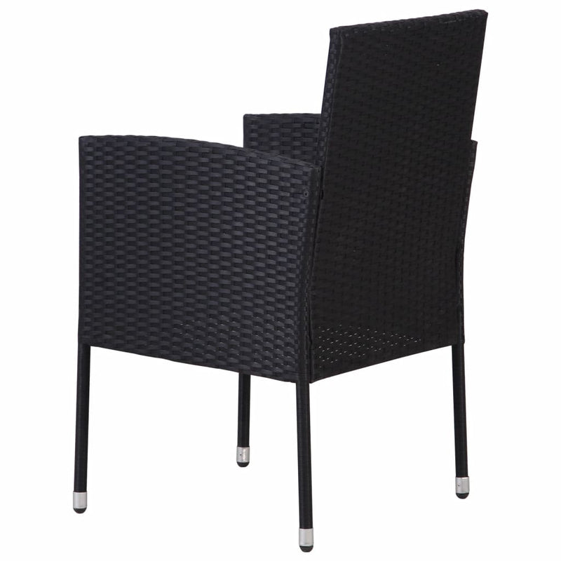 Garden Chairs with Cream White Cushions 4 pcs Black Poly Rattan Payday Deals