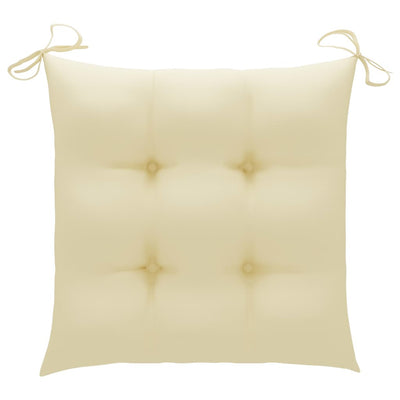 Garden Chairs with Cream White Cushions 4 pcs Solid Teak Wood Payday Deals
