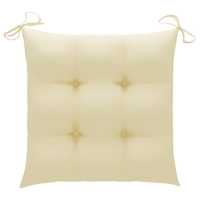 Garden Chairs with Cream White Cushions 4 pcs Solid Teak Wood Payday Deals
