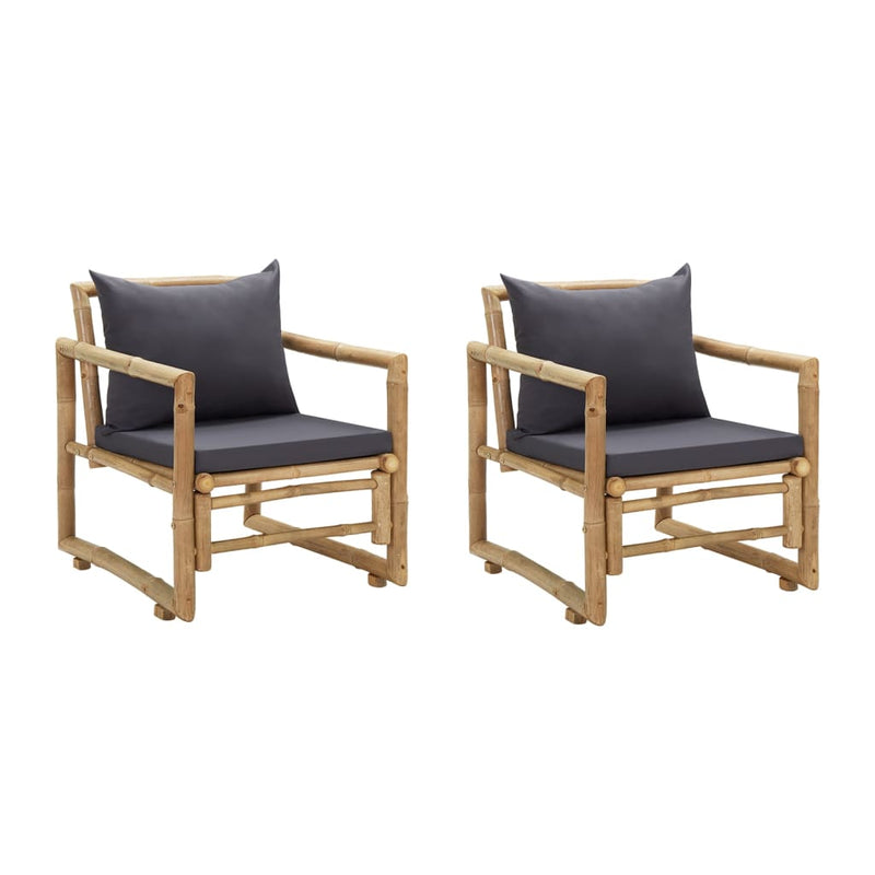 Garden Chairs with Cushions 2 pcs Bamboo Payday Deals