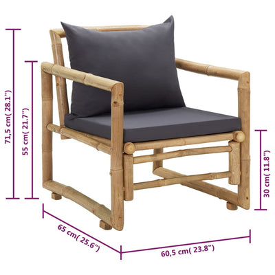 Garden Chairs with Cushions 2 pcs Bamboo Payday Deals