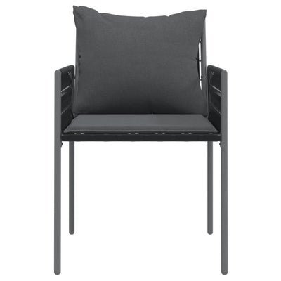 Garden Chairs with Cushions 2 pcs Black 54x61x83 cm Poly Rattan Payday Deals