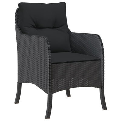 Garden Chairs with Cushions 2 pcs Black Poly Rattan Payday Deals