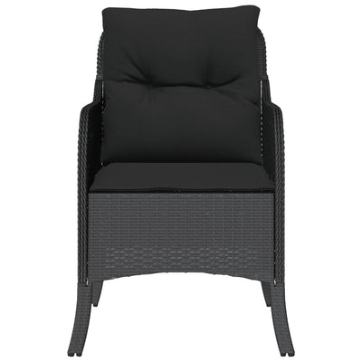 Garden Chairs with Cushions 2 pcs Black Poly Rattan Payday Deals