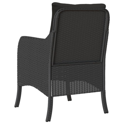 Garden Chairs with Cushions 2 pcs Black Poly Rattan Payday Deals