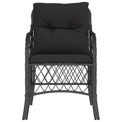 Garden Chairs with Cushions 2 pcs Black Poly Rattan Payday Deals