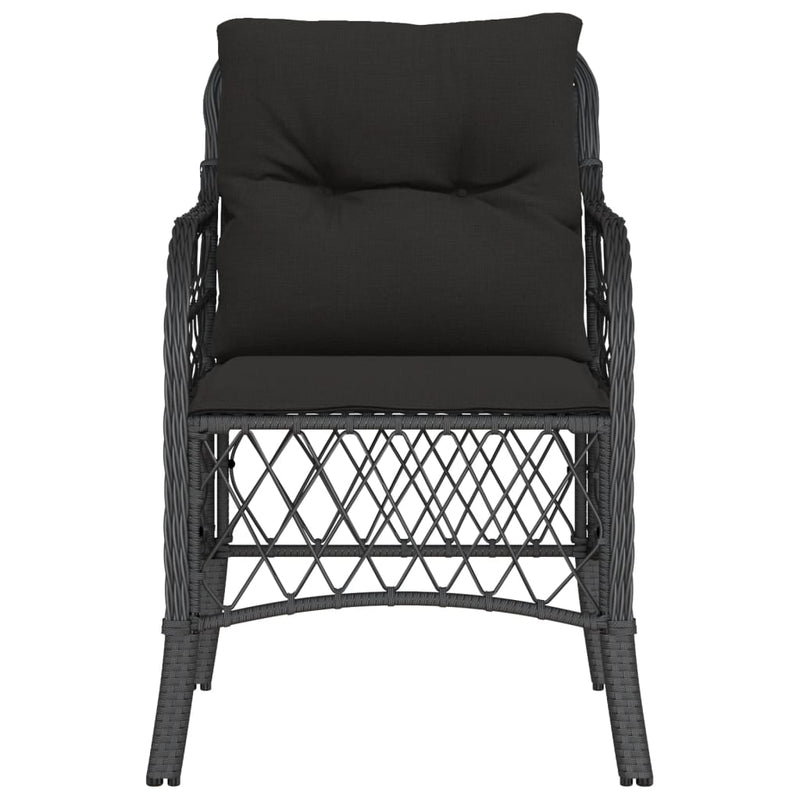 Garden Chairs with Cushions 2 pcs Black Poly Rattan Payday Deals