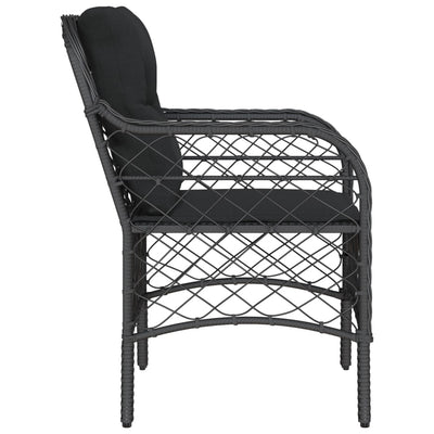 Garden Chairs with Cushions 2 pcs Black Poly Rattan Payday Deals
