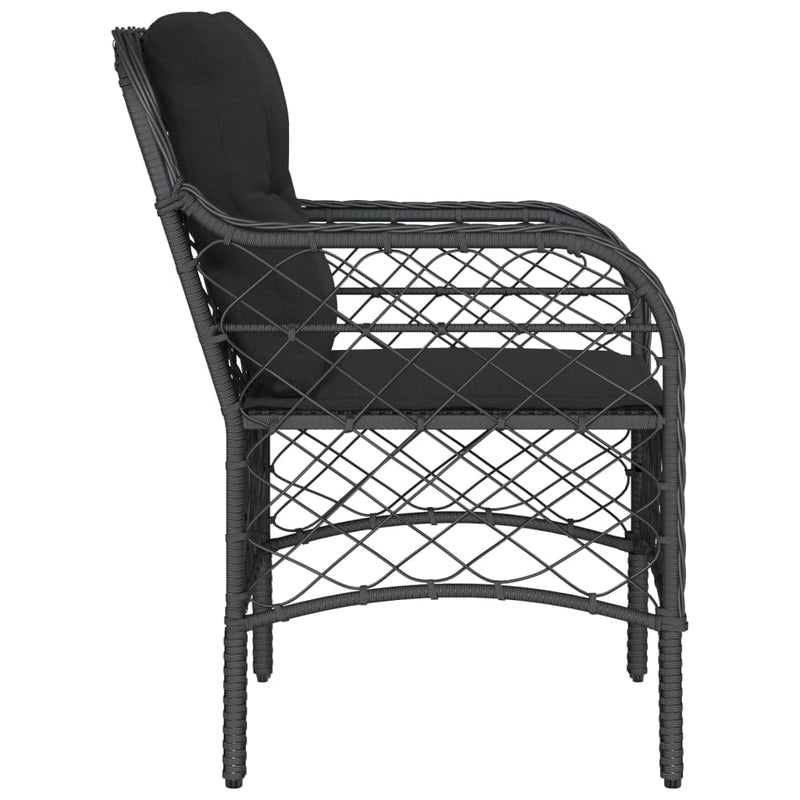 Garden Chairs with Cushions 2 pcs Black Poly Rattan Payday Deals