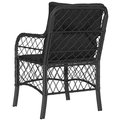 Garden Chairs with Cushions 2 pcs Black Poly Rattan Payday Deals