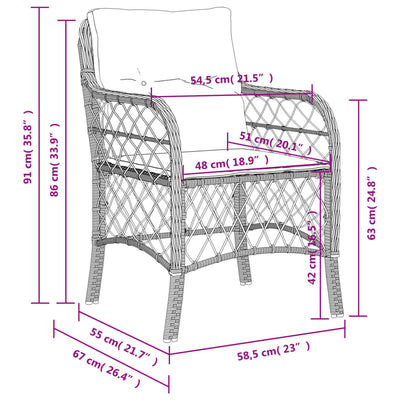 Garden Chairs with Cushions 2 pcs Black Poly Rattan Payday Deals