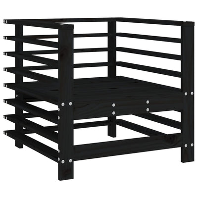 Garden Chairs with Cushions 2 pcs Black Solid Wood Pine Payday Deals