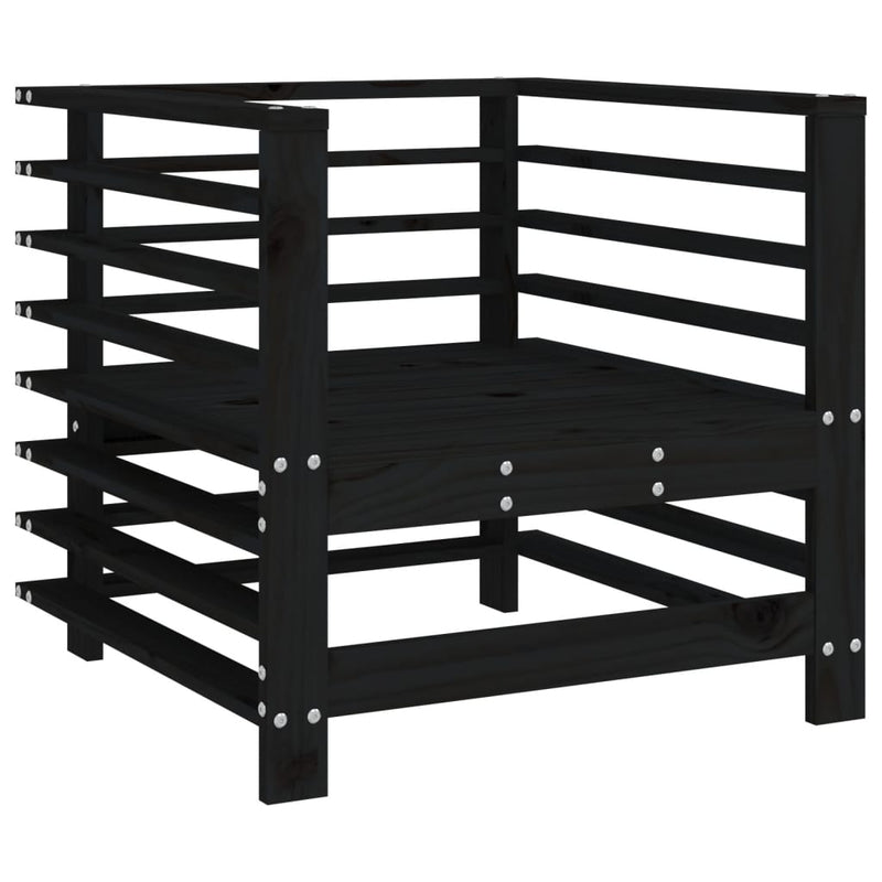 Garden Chairs with Cushions 2 pcs Black Solid Wood Pine Payday Deals
