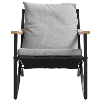 Garden Chairs with Cushions 2 pcs Black Steel Payday Deals
