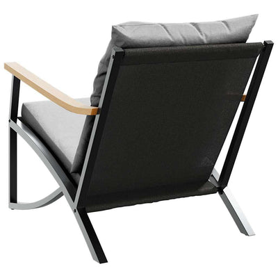 Garden Chairs with Cushions 2 pcs Black Steel Payday Deals