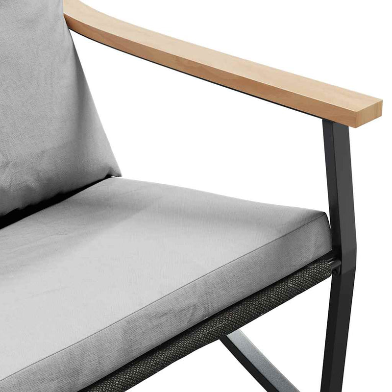 Garden Chairs with Cushions 2 pcs Black Steel Payday Deals